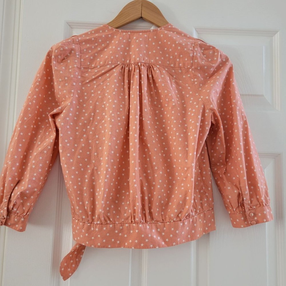 Madewell Star Scatter Orange Wrap top size XS - Picture 5 of 11